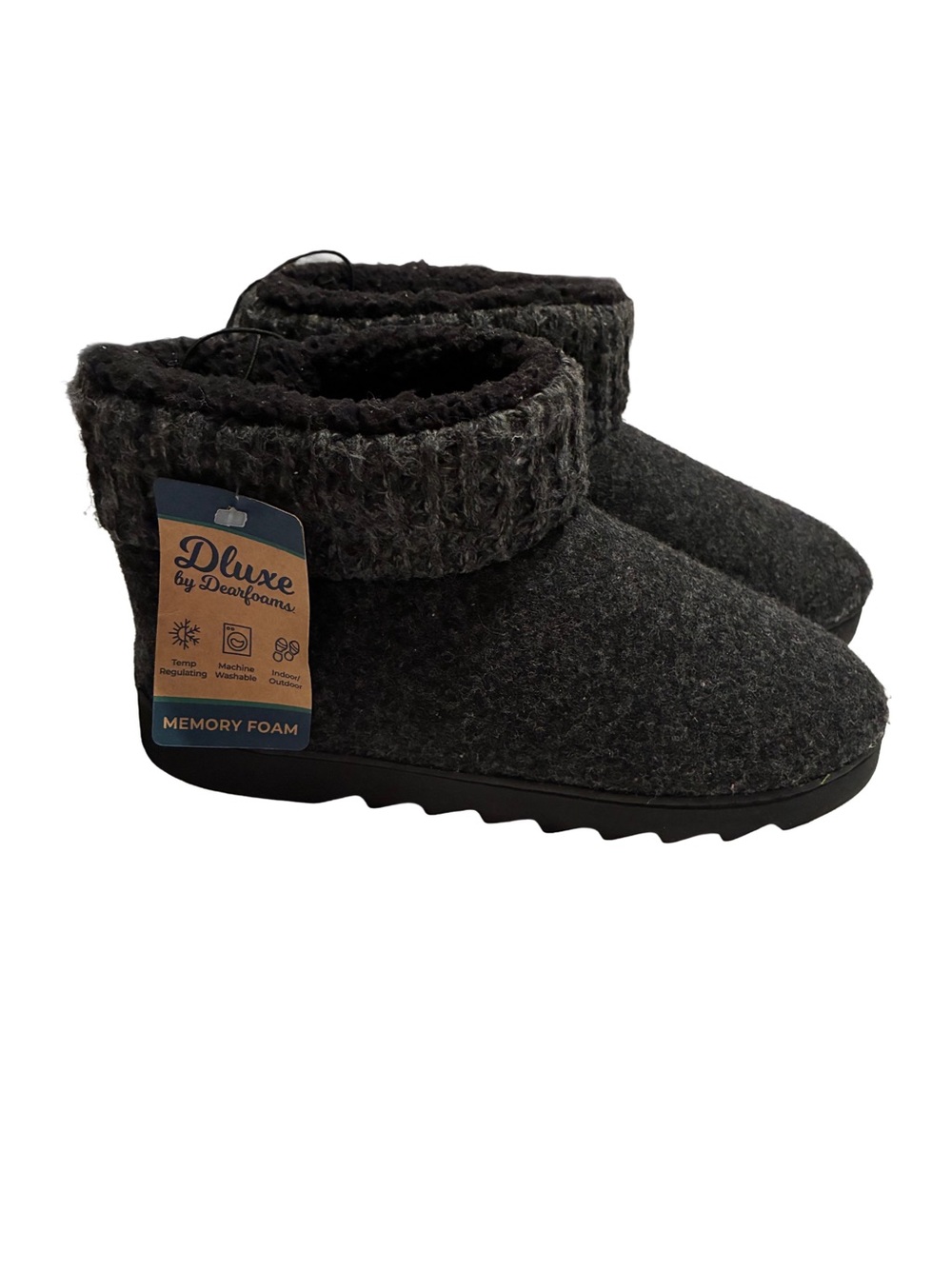 Dearfoams DLuxe Memory Foam Cozy Boot Slippers Small Size 5-6 NWT